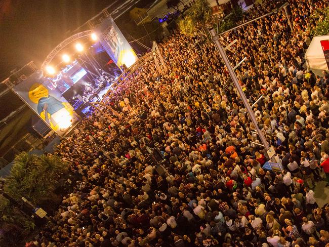 The Esplanade in Surfers Paradise was closed to accommodate crowds at the Surfers Paradise LIVE Festival. Picture: Surfersparadise.com