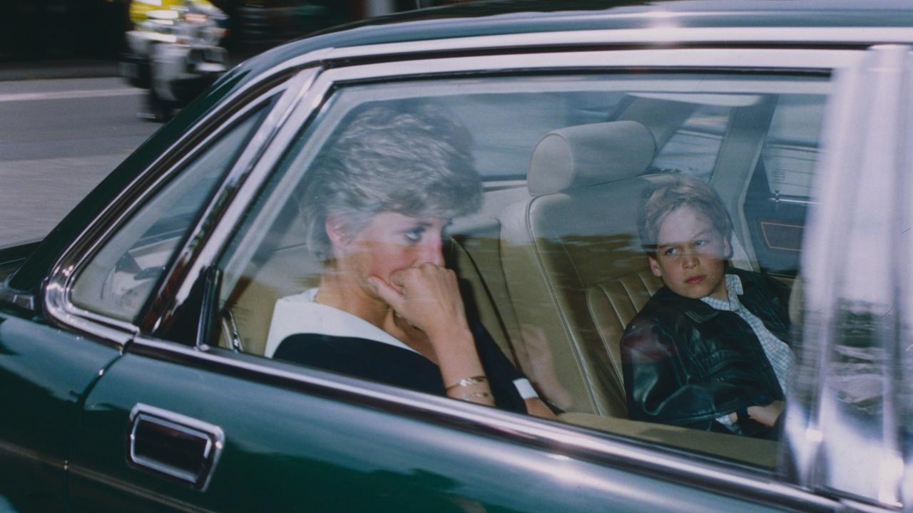 Princess Diana and young Prince William leaving the hospital in 1991. Picture: Shutterstock