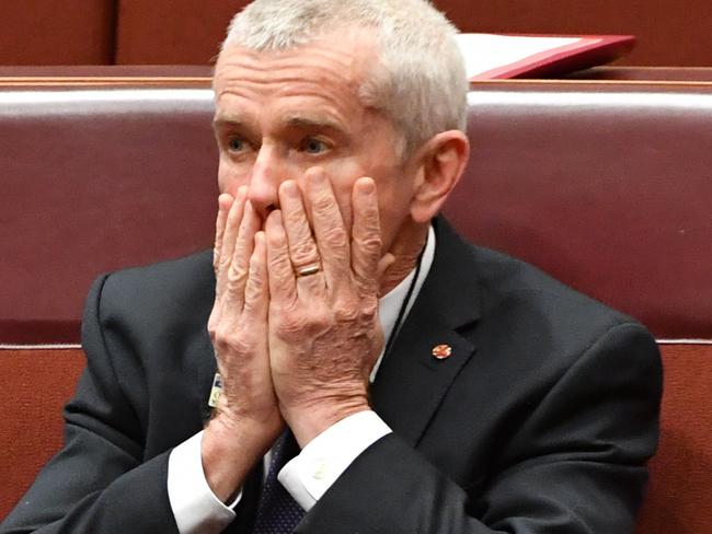 One Nation Senator Malcolm Roberts is being cross-examined over his dual citizenship in the High Court. Picture: Mick Tsikas/AAP