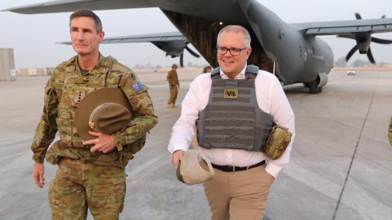 Scott Morrison visits troops in Middle East