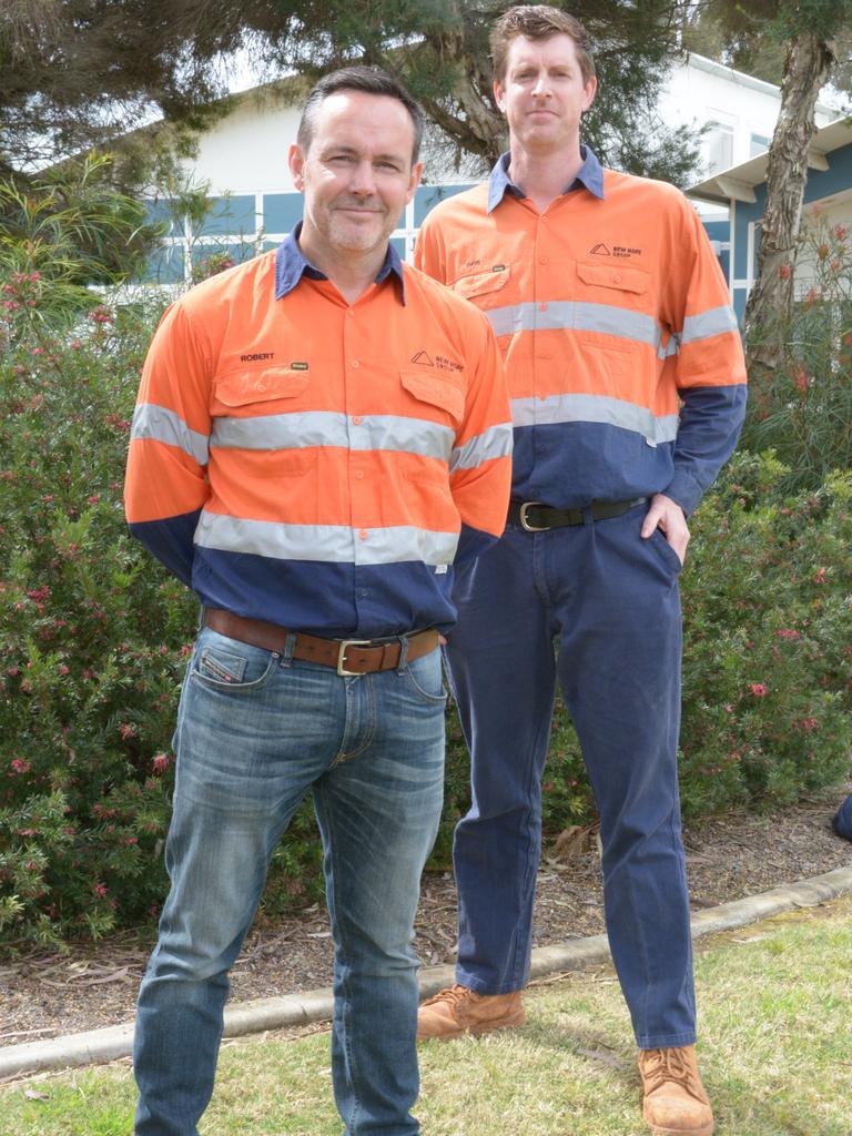 Welcoming the Queensland Government's decision to grant New Acland Coal a mining lease for Stage Three are from left, New Hope Group CEO Rob Bishop New and New Acland Mine General Manager Dave O’Dwyer.