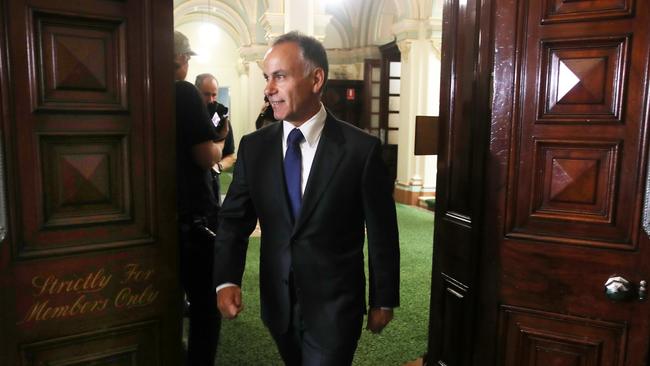 Victorian Liberal Party leader John Pesutto holds a press conference at Parliament house regarding the outcome of the defamation case from MP Moira Deeming.