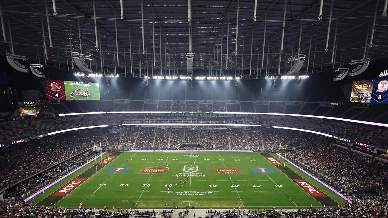 Allegiant Stadium (pictured) will host an NRL double header next month (Photo by Ezra Shaw/Getty Images)