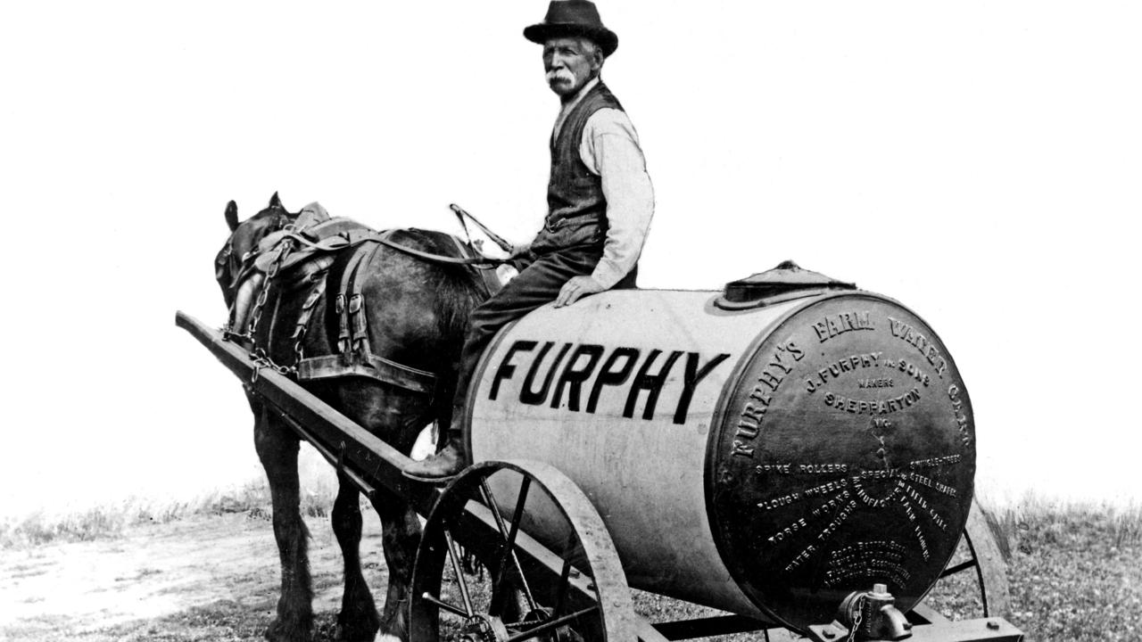 John Furphy Industrialist. Furphy's water tank. Watercart.