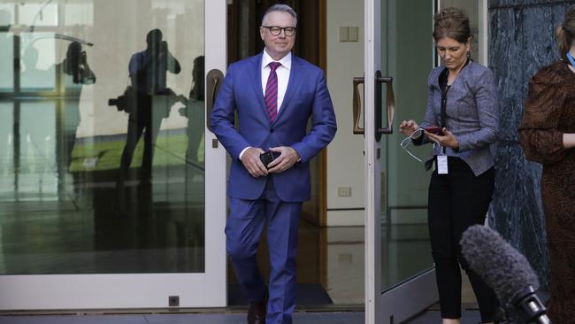 Joel Fitzgibbon in Canberra on Tuesday after resigning from Labor’s front bench. Picture: Gary Ramage