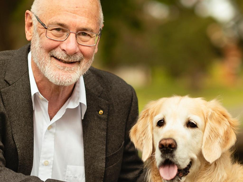 Professor Roger Byard with his dog Lucy. Picture: Supplied