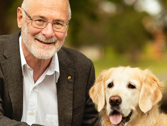 Professor Roger Byard with his dog Lucy. Picture: Supplied
