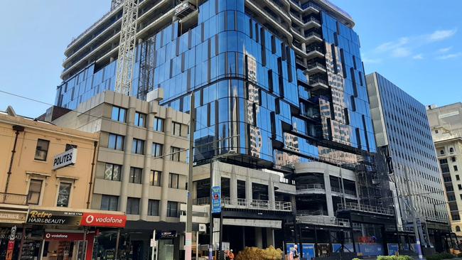 A construction worker said the CFMEU had shut down construction of Adelaide’s biggest office building – known as 60 King William St or 60KW – 49 times in 12 months. Picture: Giuseppe Tauriello