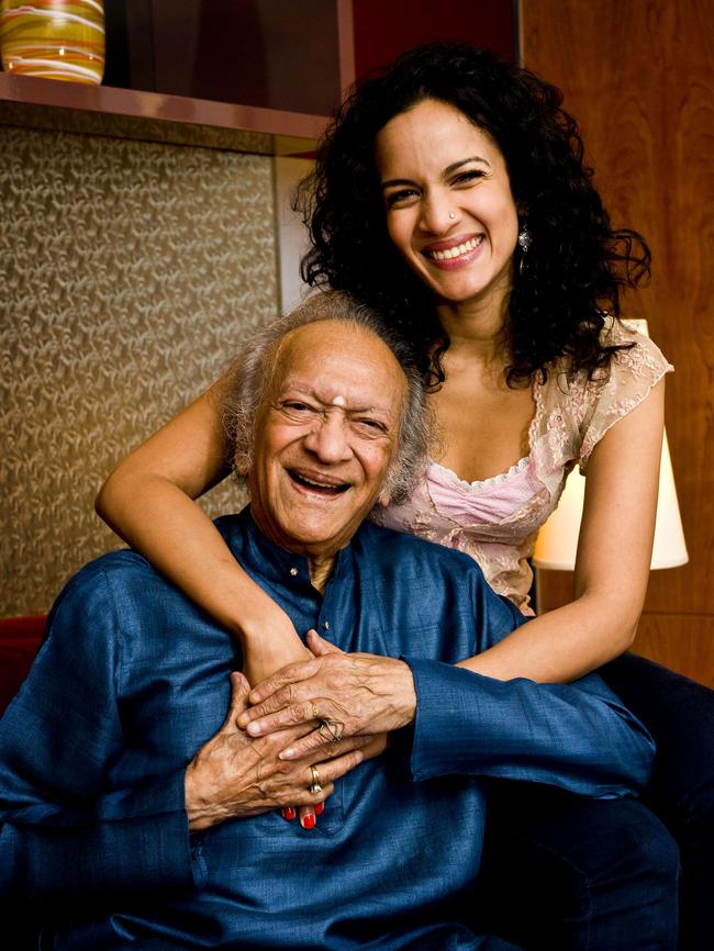 Ravi Shankar and Anoushka in Adelaide in 2010.