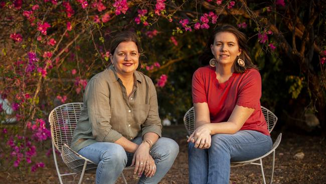 Writers Caroline Graham, left, and Kylie Stevenson, who have been investigating 70-year-old Paddy Moriarty’s disappearance from Larrimah in the Northern Territory. Picture: Rebecca Booth/The Australian