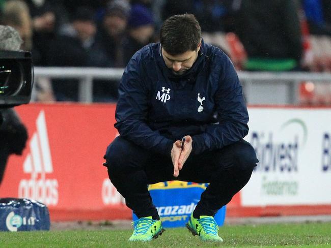 Mauricio Pochettino gestures on the touchline.