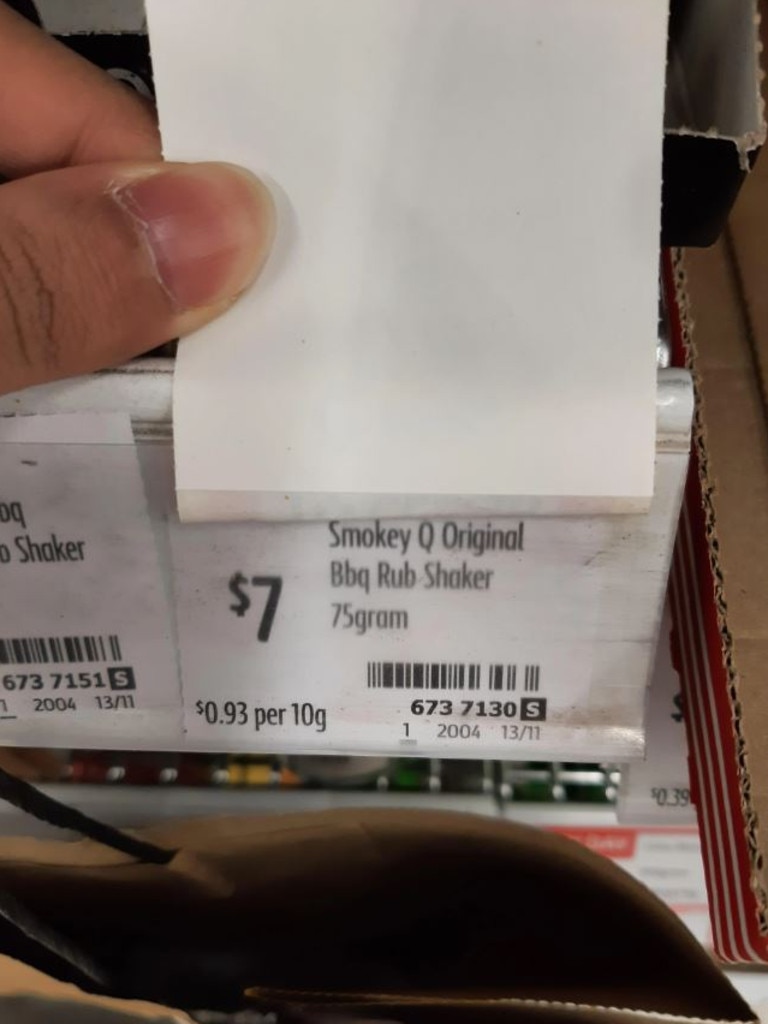 The on-shelf price tag was also $7. Picture: Reddit