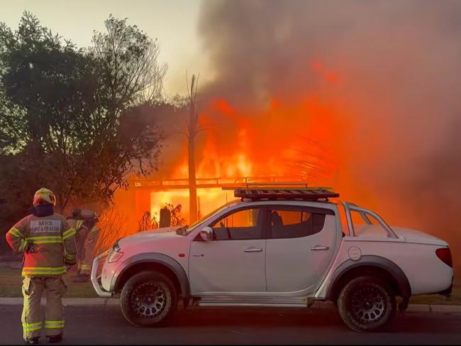 A raging house fire in Adelaide’s north-eastern suburbs has gutted a north-eastern suburbs home. Picture: Facebook