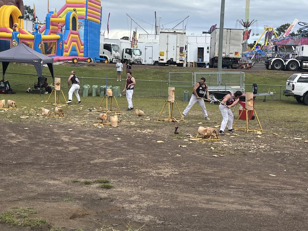 The woodchop at the Fraser Coast Show.