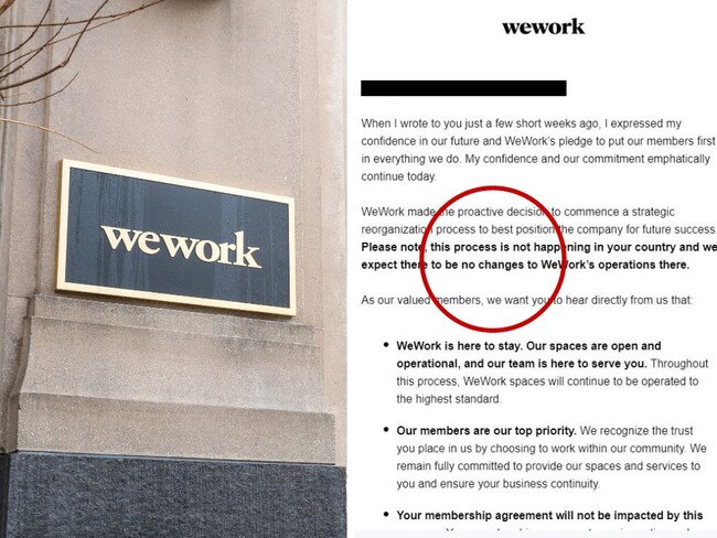 WeWork CEO David Tolley told Australian tenants to expect 