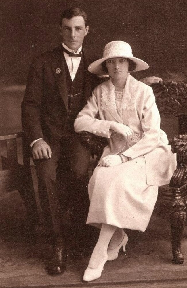 Eunice and Len Hall, circa 1919. Picture: Simon Firth