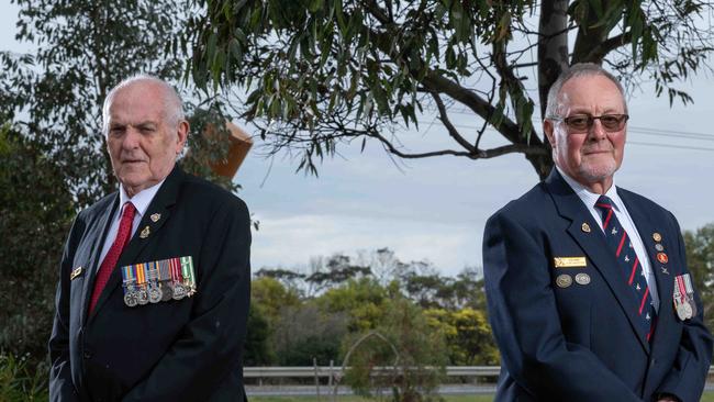 Vietnam Veteran Bob Tyler and Torquay RSL Co-ordinator, Colonel Clive Badelow. Brad Fleet