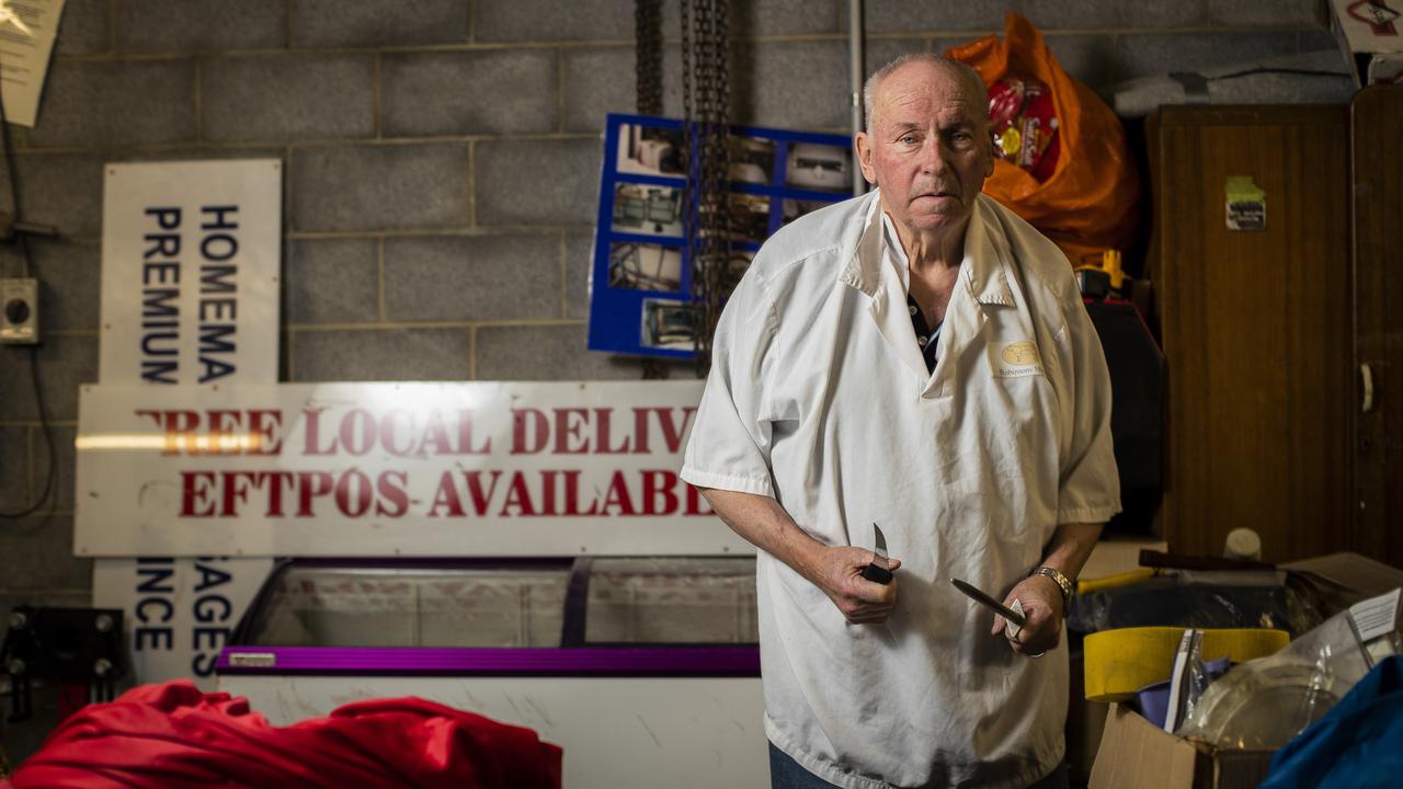 Butcher Philip “Robbo” Robinson at his home in Rosetta after the sentencing of Cheryl Ann Kendall who defrauded over $400,000 from his former business. Picture: Richard Jupe