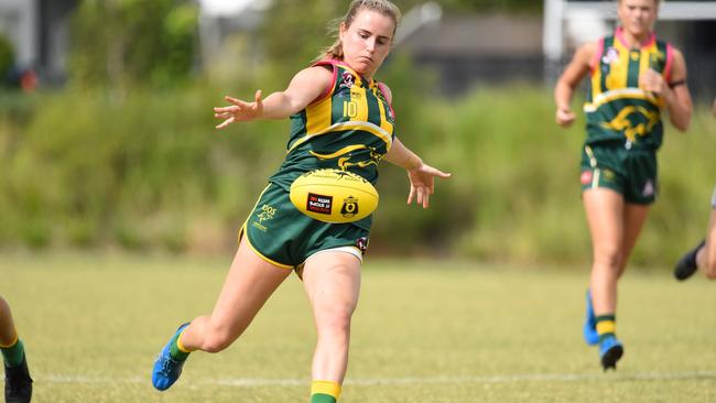 Mikayla Martin of the Maroochydore Roos has been named as a top recruit of the 2022 QAFLW season. Photo: Jillo's Sporting Pics