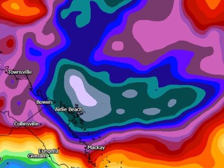 Rainfall totals up to 1000mm are forecast off the coast of Far North Queensland. Picture: Metcentre