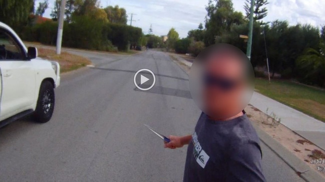 A man was fined after a scary road rage incident involving a knife in Perth in 2016. Picture: YouTube