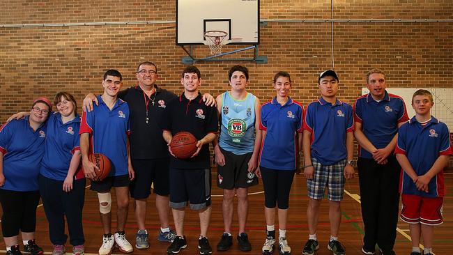 Elias Habelrith with the Special Olympics Eastern Sydney Team at South Sydney High, where they train every Thursday. Picture: AAP IMAGE/ Danny Aarons.