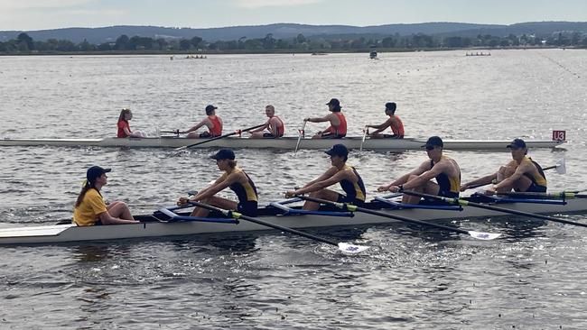 The Ballarat Grammar year 10 division 5 crew won their race on Sunday, bringing a smile to the face of their cox Milla Kingdom-Pearce who is celebrating her birthday today.