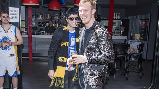 Trent Cotchin as Ralph Carr and Jack Riewoldt as Brandon Flowers from The Killers. Picture: Jason Edwards