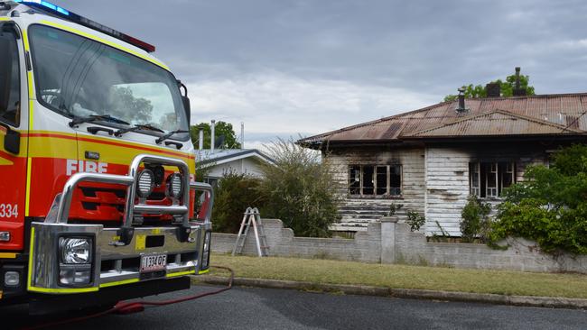 Hillcrest St house destroyed by fire this afternoon.