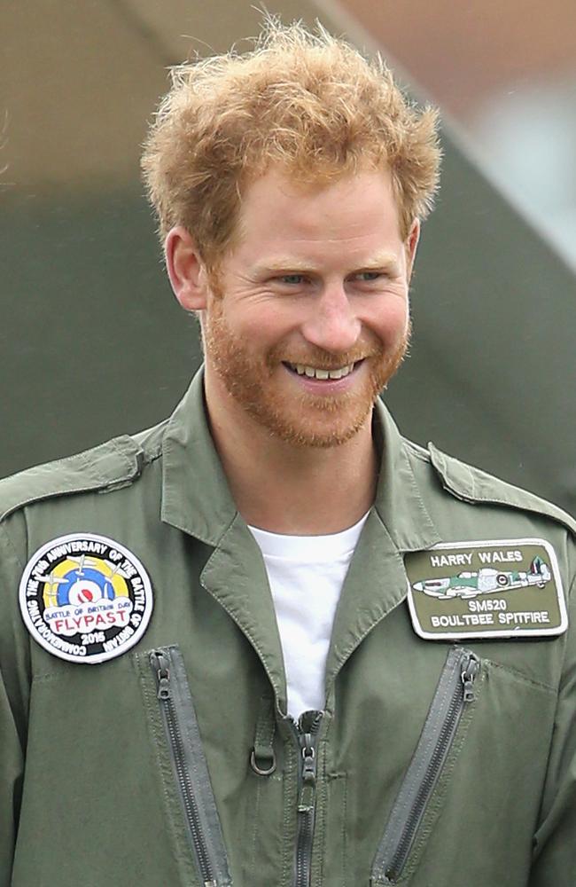 Fans swooned on social media over the prince’s new well-groomed beard as he attended a gathering of vintage Battle of Britain aircraft honouring the pilots who helped protect the country during World War II. Picture: Getty