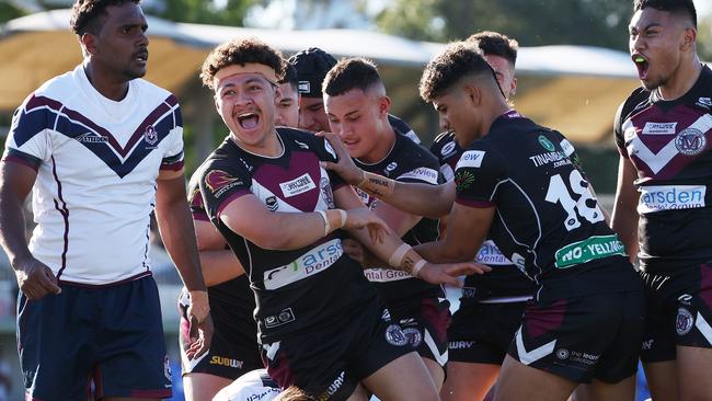 Marsden SHS’s Tyree Bowman scores.Picture: Liam Kidston.