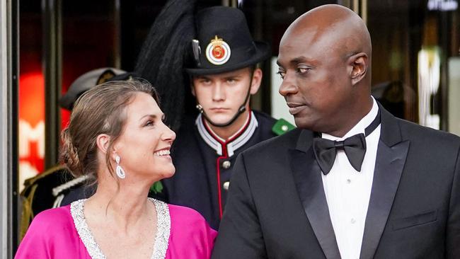 Princess Martha Louise of Norway (left) will relinquish her royal title to focus on her alternative medicine business with her fiance, self-professed shaman Durek Verrett. Picture: AFP