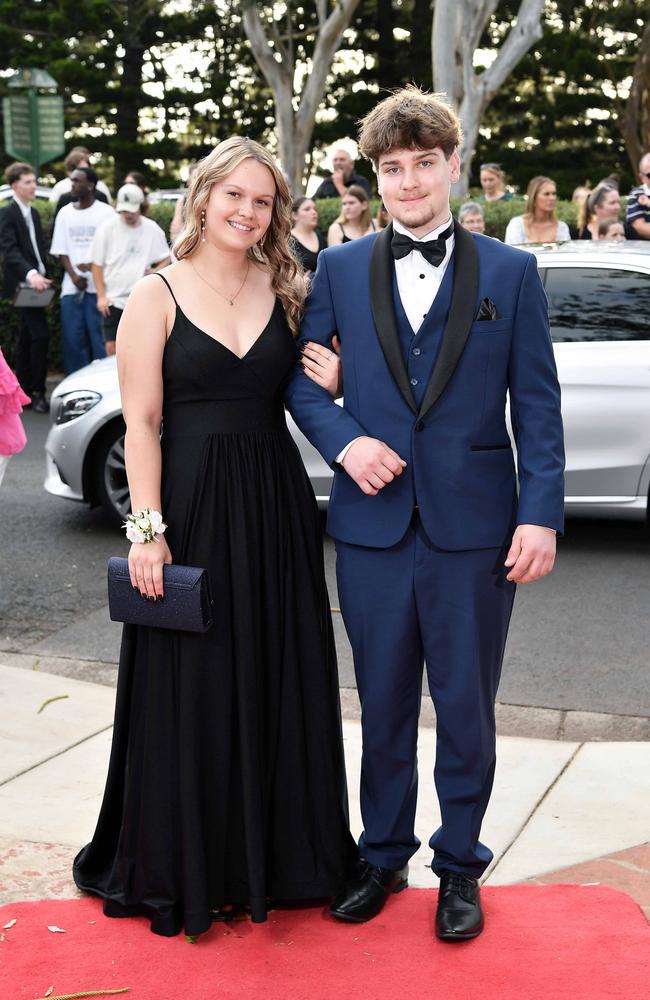 Annabell Contojohn and Blair Fitzpatrick at Centenary Heights State High School formal. Picture; Patrick Woods.