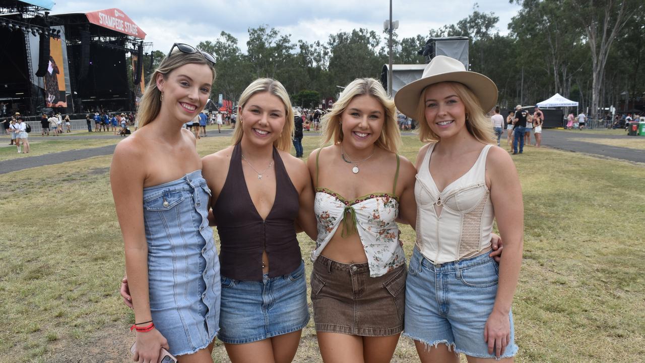 Madi Simpson, Chelsea and Rachel Boothman with Bree Moran at CMC Rocks 2024. Picture: Aaron Goodwin