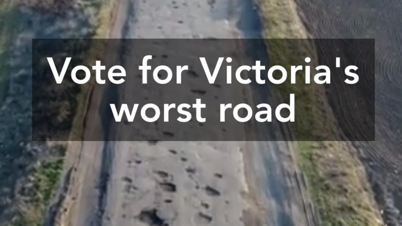 A new website asking people to dob in the state’s worst roads featured a stock picture of a road in Ukraine.