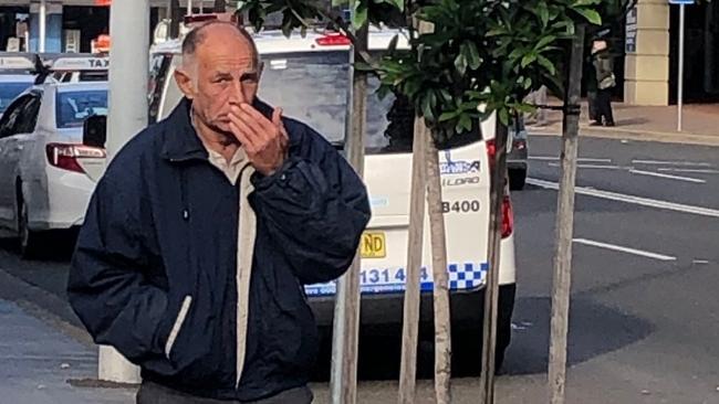 Bruce Arthur Pascoe, 59, of Mona Vale, outside Manly Local Court on Thursday before he was sentenced to 13 months in jail for possessing child abuse material. Picture: Jim O'Rourke.