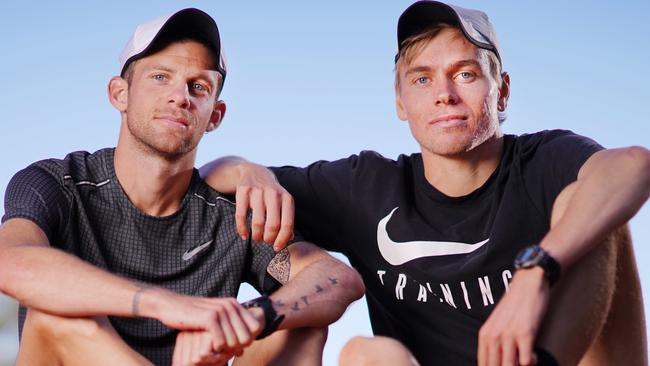 Olympics-bound athletes and best mates Stewart McSweyn and Brett Robinson say their colleagues should join the queue for a COVID-19 vaccine like everyone else. Picture: AAP