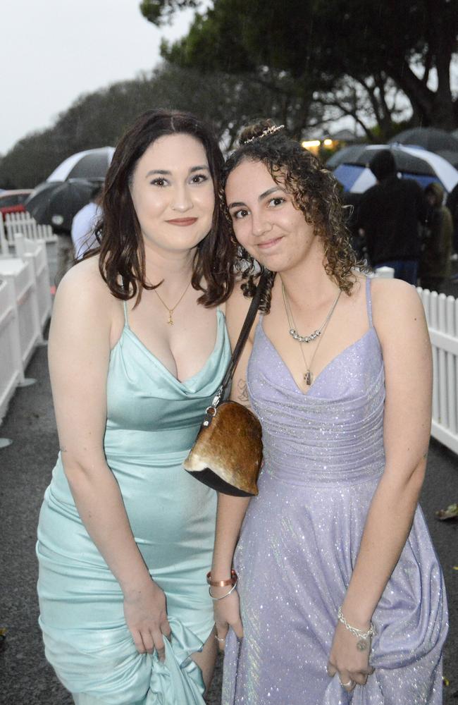 Graduate Alisha Cotter (right) and partner Chloe Carseldine at Wilsonton State High School formal at Clifford Park Racecourse, Wednesday, November 13, 2024. Picture: Tom Gillespie