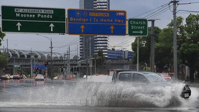 Melbourne is no stranger to rain, but this could be on a bigger scale. Picture: AAP Image/James Ross.