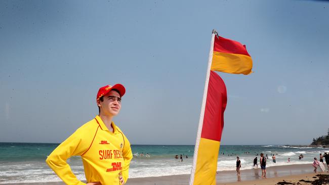 Surf lifesaver Cody Doran pictured at The Entrance beach. (AAP Image/Sue Graham)