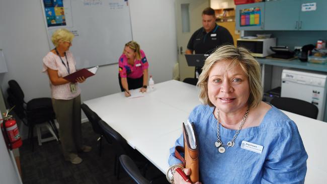 Public Health Nurse Terrianne Messina, Business Support Officer Jackie Atkins Environmental Health Officer Jacob Handley and Public Health Unit Director Brigid Fenech at the Base Hospital. Picture: Tony Martin