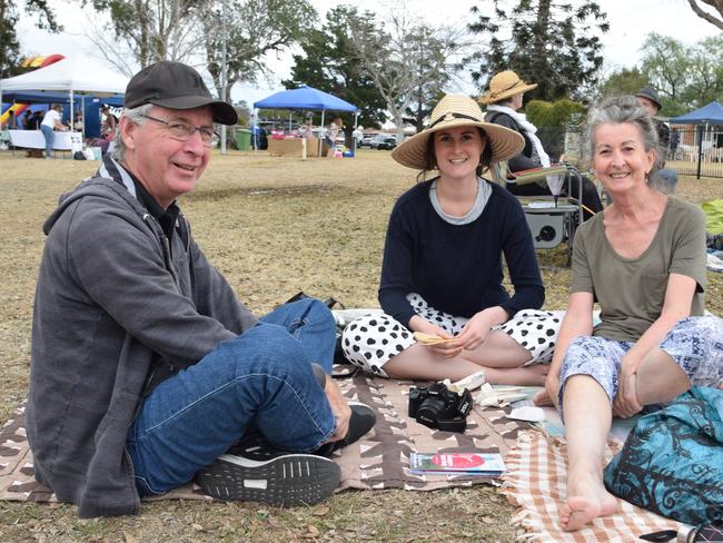 (From left) Phil Newell, Sophie Greensill and Julie-Anne Quinn at the Potter's Craft Market for Jumpers and Jazz in July.