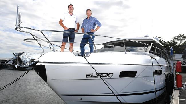 State sales manager Whitehaven Motor Yachts and Integrity Motor Yachts Jason Kowalski and General manager Johan Hasser. Picture, John Gass