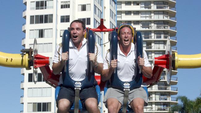 Even rough and tough NRL players Brad Fittler and Kurt Gidley were scared on the Vomatron.