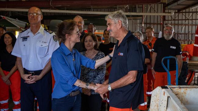 Emergency Services and Resilience Minister Steph Cooke with SES Unit Commander Gerry Burnage at Ballina last week. Photo Danielle Smith