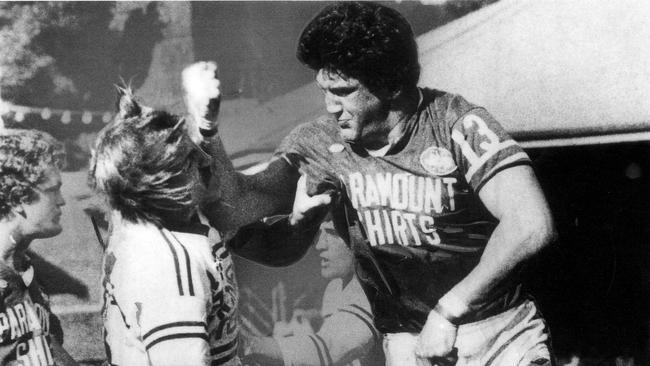 Steve Bowden And Mark Broadhurst comes to blow in the explosive Newtown-Manly semi-final encounter of 1981.