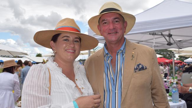 Aleisha Murphy and Grant Cassidy at the Rockhampton Jaguar Land Rover Pop-Up Polo on June 3, 2023. Picture: Aden Stokes