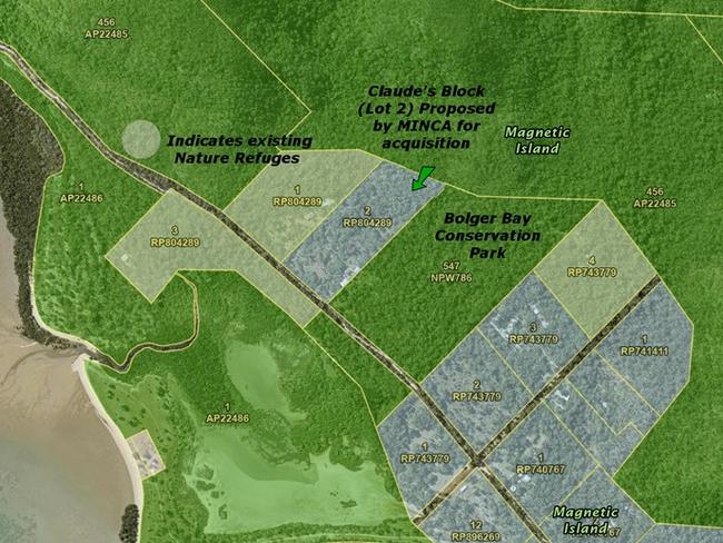 Claude’s Block is a 5.33ha parcel of land surrounded by nature-protected properties on Magnetic Island. Picture: Supplied.