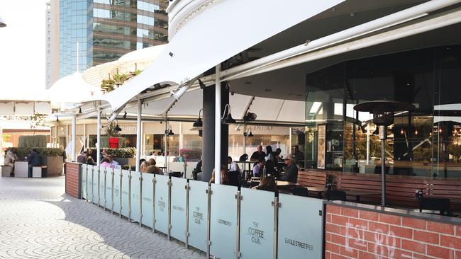 August 2019: Eagle Street Pier and Riverside al fresco dining areas. Picture: AAP Image/Claudia Baxter
