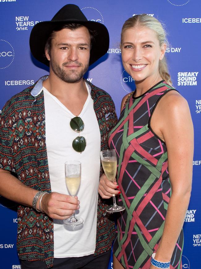 Adam Ashley-Cooper and Anna Scrimshaw at Icebergs on New Year’s Day in 2015.